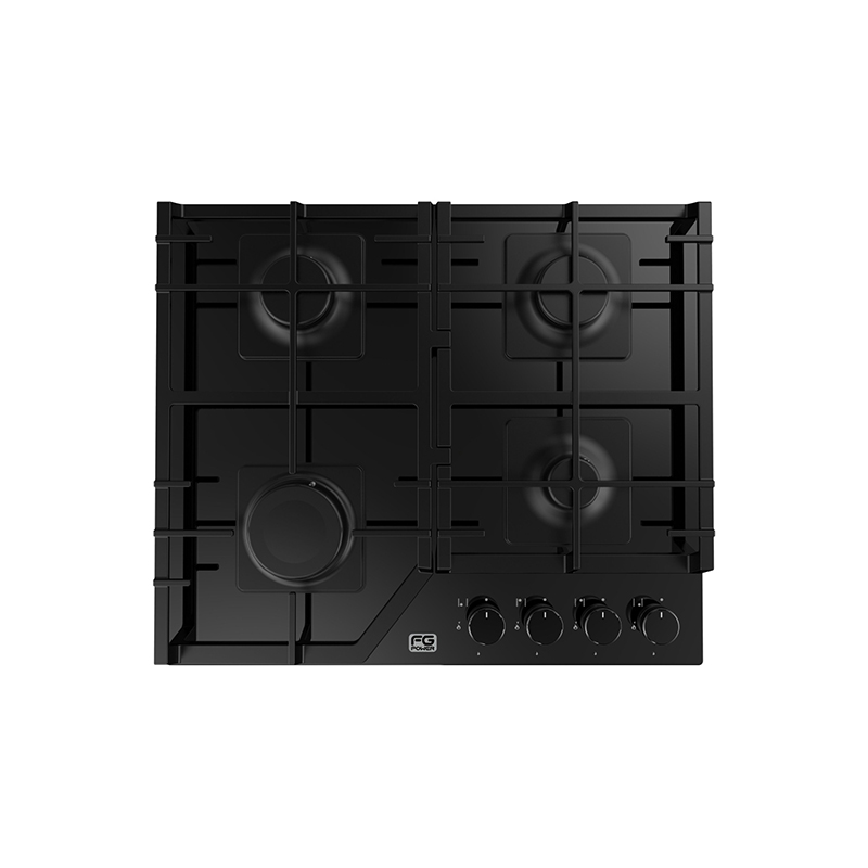 Gas 4 Heads Black Glass GU01460G-FG POWER