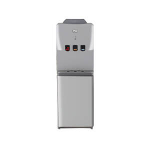 Silver Top-Loading Water Dispenser with Triple Faucets and 15L Cabinet