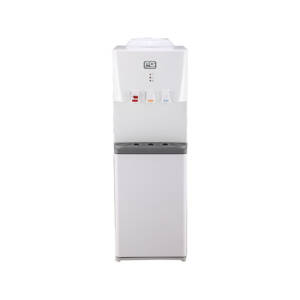 White Top-Loading Water Dispenser with Triple Faucets and 15L Cabinet